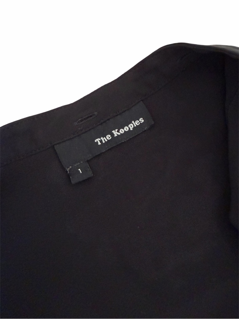The Kooples Black 100% Silk Button Front Blouse Shirt Size 1 - Picture 3 of 6